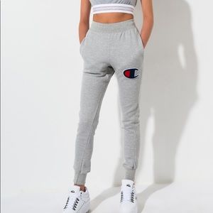Gray Champion reverse weave big logo sweat pants
